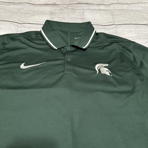 Nike Dri Fit Michigan State Spartans Mens Size Large Polo Shirt Golf Casual - Picture 2 of 8
